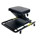 FreeTec Camilla Mecanico, Camilla Taller, Convertible en Asiento Taburete, con 6 Ruedas, 1m de Longitud, Carga Máxima de 150 kg, Negro