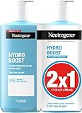 Neutrogena Hydro Boost Loción en Gel Ultraligera (Pack de 2 x 750 ml), crema hidratante corporal refrescante con Glicerina y Ácido Hialurónico para todo tipo de piel