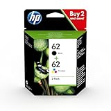 HP 62 N9J71AE, Negro y Tricolor, Cartuchos de Tinta Originales, Pack de 2, Compatible con impresoras de inyección de tinta HP ENVY 5540, 5640, 7640; OfficeJet 200, 250, 5740