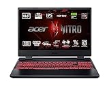 Acer Nitro 5 AN515-47 - Ordenador Portátil Gaming 15.6" Full HD IPS 144Hz (AMD Ryzen 7-7735HS, 16GB RAM, 512GB SSD, NVIDIA RTX 3050Ti, Sin Sistema Operativo) Color Negro - Teclado QWERTY Español