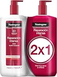 Neutrogena Fórmula Noruega Reparación intensa Loción CICA (pack de 2 x 750 ml), crema hidratante corporal reparadora para piel muy seca con Glicerina y Centella Asiática