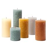 Bolsius Juego de regalo de velas rústicas, ambiente nórdico, caja de 6, largo tiempo de combustión, para el hogar, decoración de interiores, sin perfume