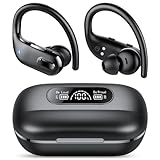 Auriculares Inalámbricos Deportivos, Auriculares Bluetooth 5.3 HiFi Estéreo ENC Cancelacion Ruido LED Pantalla, 80H Auriculares Deporte Running con Gancho, Cascos Inalambricos IPX7 Impermeable USB-C