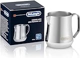 De'Longhi Jarra Espumadora de Leche DLSC060, Espumador de Leche con Asa Cómoda, Idónea para Cappuccino, Caffelatte y Latte Macchiato, Capacidad 350 ml, Acero Inoxidable