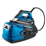 Rowenta Silence Steam Pro DG9222 Centro de planchado, autonomía ilimitada de 7,5 bares, golpe de vapor 450 g/min, vapor continuo de 140 g/min, suela Microsteam Laser 400, función Eco, azul