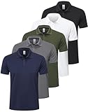 ZENGVEE Polo Hombre Manga Corta Camisetas Deporte Golf Running Ropa Deportiva Camiseta Secado Rápido Transpirable Basica Ocio Verano Shirt Tenis Sport Gym Gimnasio(0428-BGG Navy White-L)