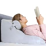 Relivy – Almohada de Lectura, Respaldo para Cama, Cuña Antireflujo Adulto, Cojin de Lectura Cama, Cojin Lumbar Cama Sofa, Respaldo Lumbar, Cojin Cuña Antireflujo (Gris)