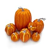 7 Piezas de Calabazas Artificiales Amarillas de Espuma para otoño, Temporada de otoño, Halloween, Acción de Gracias, Vacaciones, Festivales, Decoraciones de Mesa (Amarillas)