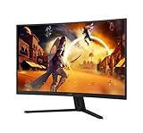 AOC Gaming CQ32G4VE - Monitor Curvo QHD de 32 Pulgadas, 180 Hercios, 0,5 ms, HDR10, FreeSync Premium (VA, 1500R, 2560x1440, HDMI, DisplayPort) Negro/Gris