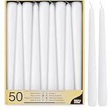 Papstar 17966 50 - Velas (diámetro 2,2 x 25 cm), Blanco, paquete de 50