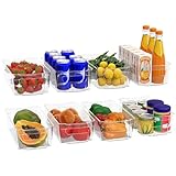 KICHLY Organizadores para la despensa - Juego de 8 -Compartimentos de almacenamiento para la cocina, despensa, armarios, encimeras y refrigerador - sin BPA (Transparente)