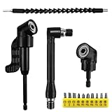 14 Piezas Adaptador de Destornillador Angular Set,105 °Adaptador Atornillador Flexible, Eje Flexible Destornillador, Piezas de Extensión de Taladro, Screwdriver Bits, para Accesorios Destornilladores