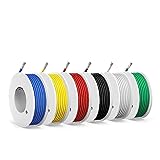 0,75mm² Cable eléctrico de silicona - SCHDRA 18AWG Cables Eléctricos - Cobre Estañado, Cable Trenzado, 6 Colores, 3 Metros Cada Uno, Conexión Flexible, Aislamiento de Alta Temperatura