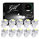 GLL 10pcs Blanco B8.5 LED Salpicadero Bombillas 5050 1 SMD para Coche Velocímetro Salpicadero Luces DC 12V