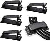 SOULWIT® 50Pcs Clips Organizador de Cables Autoadhesivo, Gestión de Cable Eléctrico, Clips de Cables para Cable de USB, TV, Cargador, Audio, Abrazadera de Alambre para Mesa, Coche, Oficina, Casa