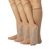 3 PARES DE MEDIAS DE DESCANSO HASTA LA RODILLA CON SUELA MASAJEANTE DE ALGODÓN | 20 DEN | NEGRO, NATURAL | CALCETERÍA ITALIANA | (3 PARES - NATURALES)