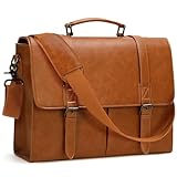 RAINSMORE Maletin Hombre Bolsa Ordenador Portátil 15,6 Pulgadas Cuero PU Bolsa de Mensajero Impermeable Bolsa de Portadocumentos Trabajo Negocios