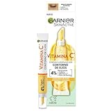 Garnier Crema para Contorno de Ojos, Con 4% Vitamina C + Niacinamida + Cafeína + Polvo de Banana, Tratamiento Iluminador Anti-Ojeras - 15ml