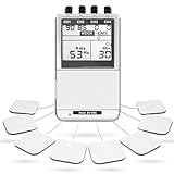 iSTIM EV-805 Electroestimulador Digital - Unidad TENS & EMS de 4 Canales con 16 Almohadillas para Estimulación Nerviosa y Muscular, Aliviar el Dolor Muscular y Fortalecer los Músculos