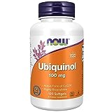 Now Foods, Ubiquinol, 100mg, 120 Cápsulas blandas, Probado en Laboratorio, Coenzima Q10, Sin Gluten, Sin Soja, No GMO