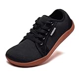 HOBIBEAR Unisex Calzado Descalzo Minimalistas Hombres Mujeres Zapatillas Ligeras Flexibles para Exterior Interio Ligeros y Transpirables(Negro-marrón,EU 44)