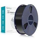 SUNLU PLA Plus 3D Filamento para impresora, filamento PLA+ de 1.75mm, filamento 3D de dureza mejorada compatible con impresoras FDM, precisión dimensional +/- 0.02mm, carrete de 1kg (2.2libras), Negro