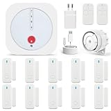 UMEIMA Alarmas para Casa, 16-Pieza Sistema Antirrobo, Kits de Seguridad con App, Trabajo para el Hogar, Garaje, Compatible con Alexa (Supports 5GHz and 2.4GHz Wi-Fi)