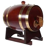 OUNONA 1. Barril De Madera De 5 litros Barril De Cerveza Barril De Vino Barril De Envejecimiento Cubo De Almacenamiento De Cerveza para Vino Licores Cerveza Y Amarillo Claro (con