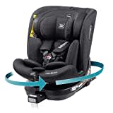 BABYAUTO - Silla de coche i-Size AITANA GR. 0+/1/2/3 hasta los 36Kg o 150 cm. Edad: 0 a 12 años – Giratoria y reclinable – Pata de apoyo, A contramarcha 18 Kg – ISOFIX (NEGRO ANTRACITA)