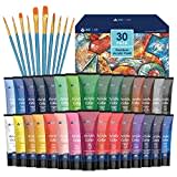 Pintura Acrílica 30 Colores 36ml Colores Acrílicos No Tóxica Conjunto de Pintura Acrílica para Artistas Manualidades Lienzos Madera Cerámica Tela