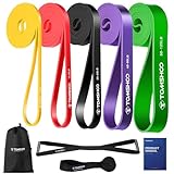 TOMSHOO 5Pcs Bandas de Resistencia Elástica, Cuerdas Elásticas de Fitness, Banda de Resistencia de Látex para Yoga, Pilates, Entrenamiento de Fuerza Muscular (9#)