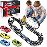 Atlasonix Juegos de pistas de carreras de coches de tragamonedas, pistas de carreras y accesorios, pista de carreras eléctrica, pista de carreras eléctrica dual para niñas y niños a partir de 5 años