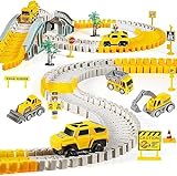 kizplays 260 Piezas Car Racing Track 6 Excavator Toy Autopista de 3 4 5 6 Años Flexible Track Crane Games Electric Car para Niños Regalo