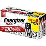 Energizer - MAX, Pack de 18+6 pilas AAA, larga duración para uso cotidiano, sin sulfatación y 10 años vida útil