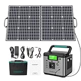 SWAREY Estación de Energía Portátil con Panel Solar de 100W, Batería Liti de 518Wh, Salida de CA de 500W (Pico de 1000W), Generador Solar Portátil para Camping Viajes Exterior RV Inicio