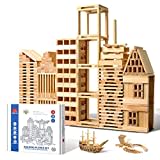 ICEKO KN 100 Bloques de construcción - Juguetes Niños 3 4 5 6 7 Años-Bloques de Madera Natural -Regalos Niños y NiñAs- Color Madera