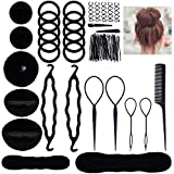 Lictin Accesorios de Peinado Kit Set para Mujeres-70 PCS Set de Diseño de Cabello (Negro)