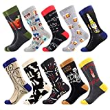 BISOUSOX Calcetines Divertidos para Hombres Calcetines de Algodón Coloridos Calcetines Locos de Moda con Patrón Calcetines Clásicos Zapatos Novedosos Regalo para Esposo Amigo