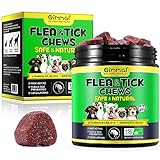 Prevención de pulgas y garrapatas para masticables para perros,suplemento natural para el control de pulgas y garrapatas de perros, píldoras orales fáciles de usar, protección contra plagas(375g,150p)