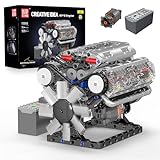 Mould King 10088 Tecnología V8 Motor Bloques de Construcción Juguete, 535 Piezas App Motor Bloques de Montaje Kit de Construcción de Bloques de Construcción Regalo para Niños Niñas