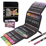 Vozuna 120 lápices de colores con cremallera perfectos para dibujo, boceto, sombreado y coloración, lápices vibrantes de colores para adultos y artistas profesionales