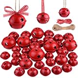 KUUQA 36 Piezas de cascabeles de Navidad, cascabeles de Navidad con Estrella para la Fiesta de Navidad, Adornos de Corona de árbol de Navidad, Decoraciones navideñas