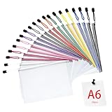 Vicloon Bolsa de Archivo de Multicolor Cremallera, 20 Pcs A6 Bolsa de Documentos Blanco de Malla Bolsa de Archivo Bolsas de Cremallera de Almacenamiento de Oficina Accesorios