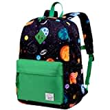 VASCHY Mochila Niño, Mochila Escolar para Niños de 3-6 Años Mochila Infantil Mochila Preescolar con Bolsillos Laterales, Etiqueta de Nombre y Correa en Pecho, 15L, Espacio