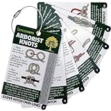 Arborist Knots - Tarjetas de nudo para escalada de árboles - Guía de nudos de bolsillo impermeable de 14 páginas para kit de equipo de arborista con 14 nudos de cuidado de árboles - Incluye bucle de