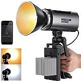 NEEWER MS150B 130W Bi Color Luz Video LED, Iluminación Continua Mini COB Portátil Foto App Control, 2,4G Modo Foco Lámpara, 200000 Lux/0.5m, 2700K-6500K, 12 Escenas, 2 Opciones Fuente para Estudio