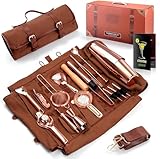 Eligara Cocktail Set de 17 Piezas para Regalo, Bolsa Kit de Barman, Conjunto de Bar Profesional, Barman Bartender Kit Bolsa de Bar Portátil con Correa para Bar en Casa, Fiestas, Viajes de Campamento