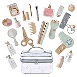 Smartwo Set Maquillaje para Niñas de Madera, Set Peluqueria Juguete Niña, Maletin Maquillaje Niñas, Juguete de Madera Maquillaje, Accesorios Tocador Niña, Regalo Cumpleaños para Niños 2 3 4 5 6 Años