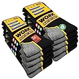 SOXCO 10 Pares Calcetines de Trabajo Hombre WORK Socks, 35-38