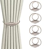 Dalababa 4 Piezas Alzapaños Magnéticos para Cortinas Abrazaderas de Cortina Amarres de Cortina Cuerda de Cortina Hebilla de Cortina Tiebacks de Cortina Accesorios de Cortinas Dormitorio, Beige